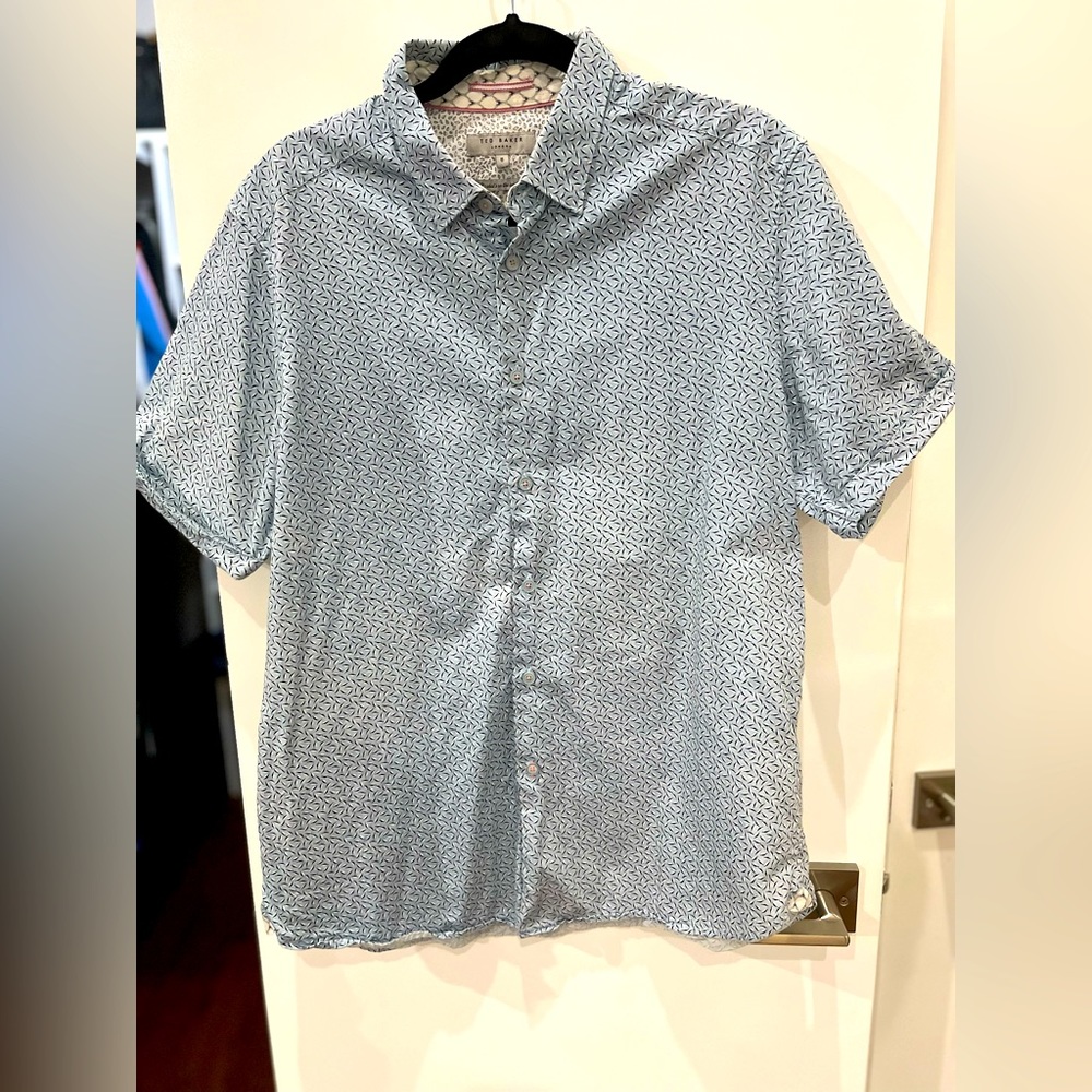 Ted Baker Mens Short Sleeve Button -Down Shirt Size 5